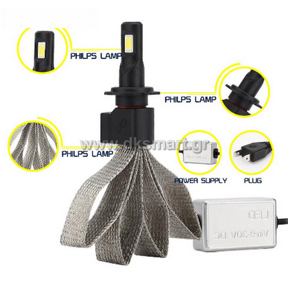 LED ΛΑΜΠΕΣ CAN BUS Η4 6500Κ 55000LM